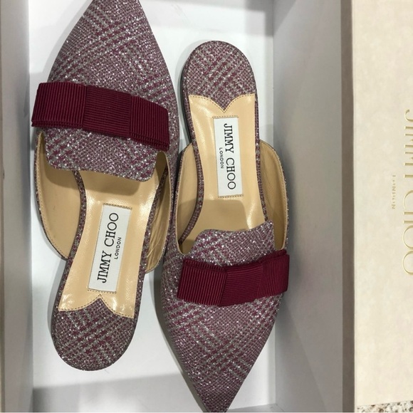 Jimmy Choo Galaxy Flats Glitter Slippers - Picture 6 of 9